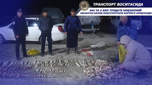 Noqonuniy baliq ovlash natijasida tabiatga 387 mln soʻm zarar yetkazgan “brakonyerlar“ qoʻlga olindi