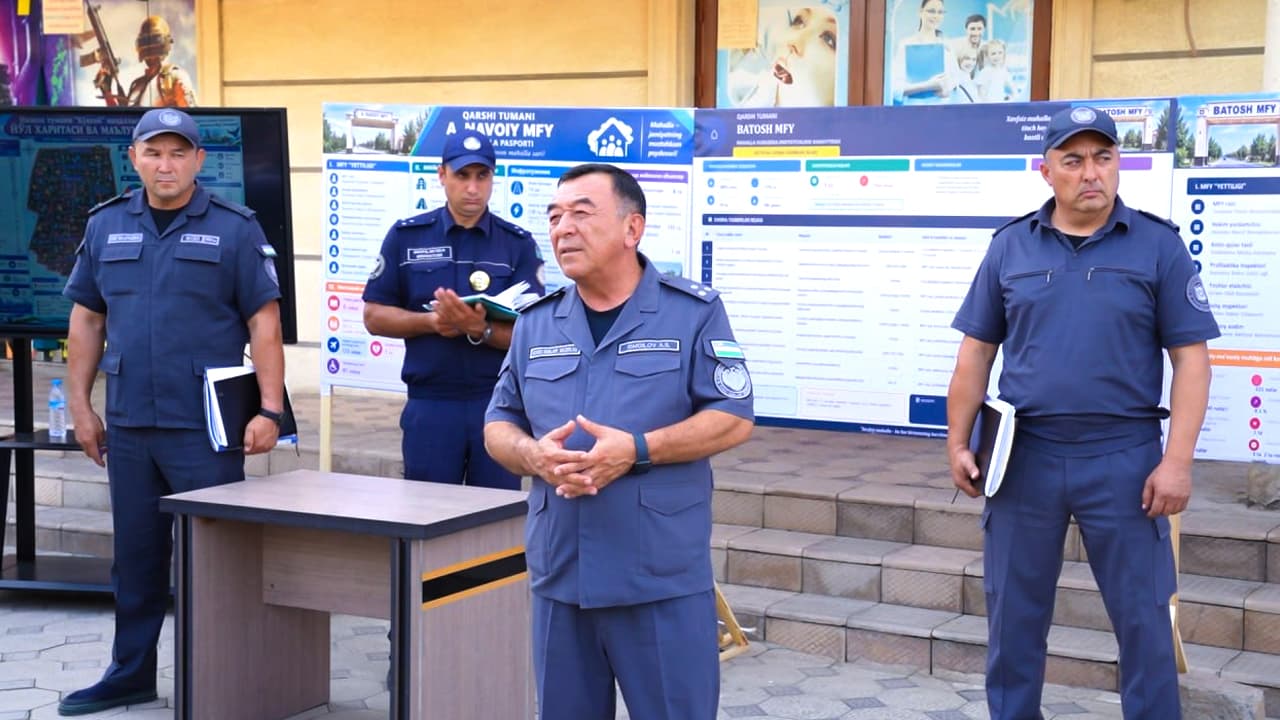 Qashqadaryo viloyati IIB rahbariyati tomonidan Qarshi tumanidagi “qizil” toifadagi mahallalarda kriminogen vaziyat oʻrganildi