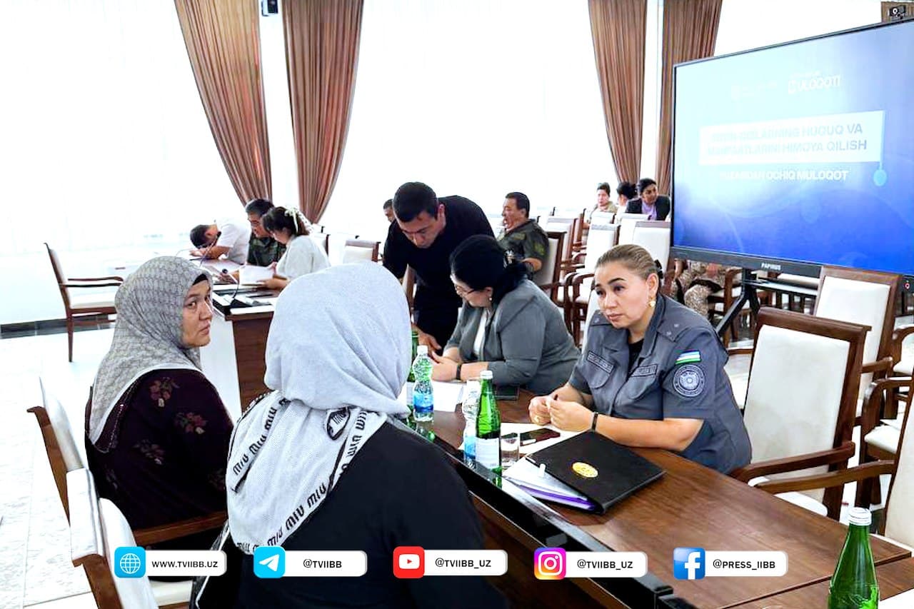 Toshkent viloyati sudi binosida xotin-qizlarning huquq va manfaatlarini himoya qilish masalalari muhokama qilindi