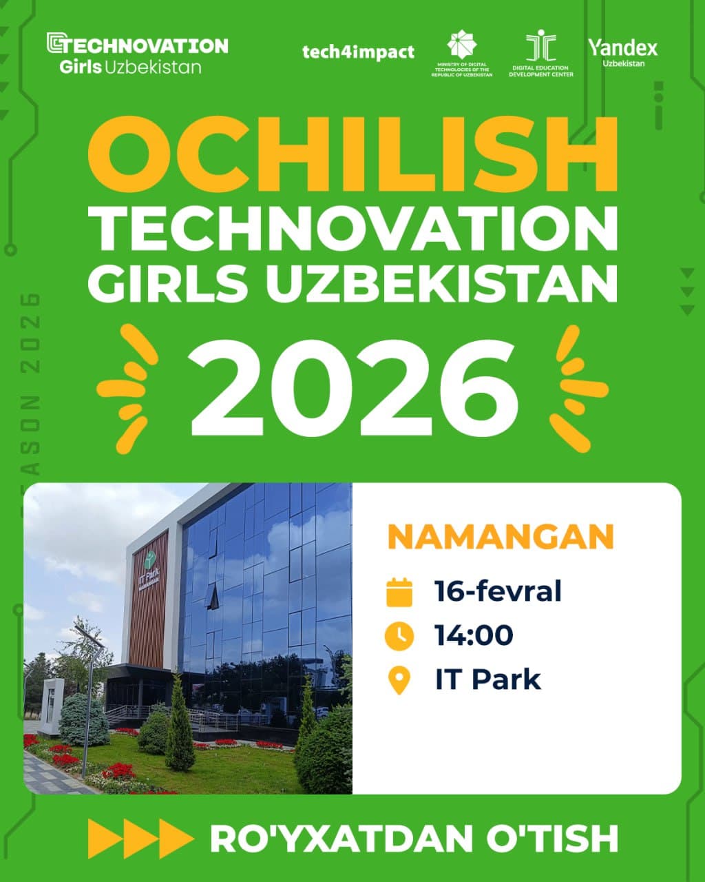 Стартует новый сезон “Technovation Girls Uzbekistan 2026”!
