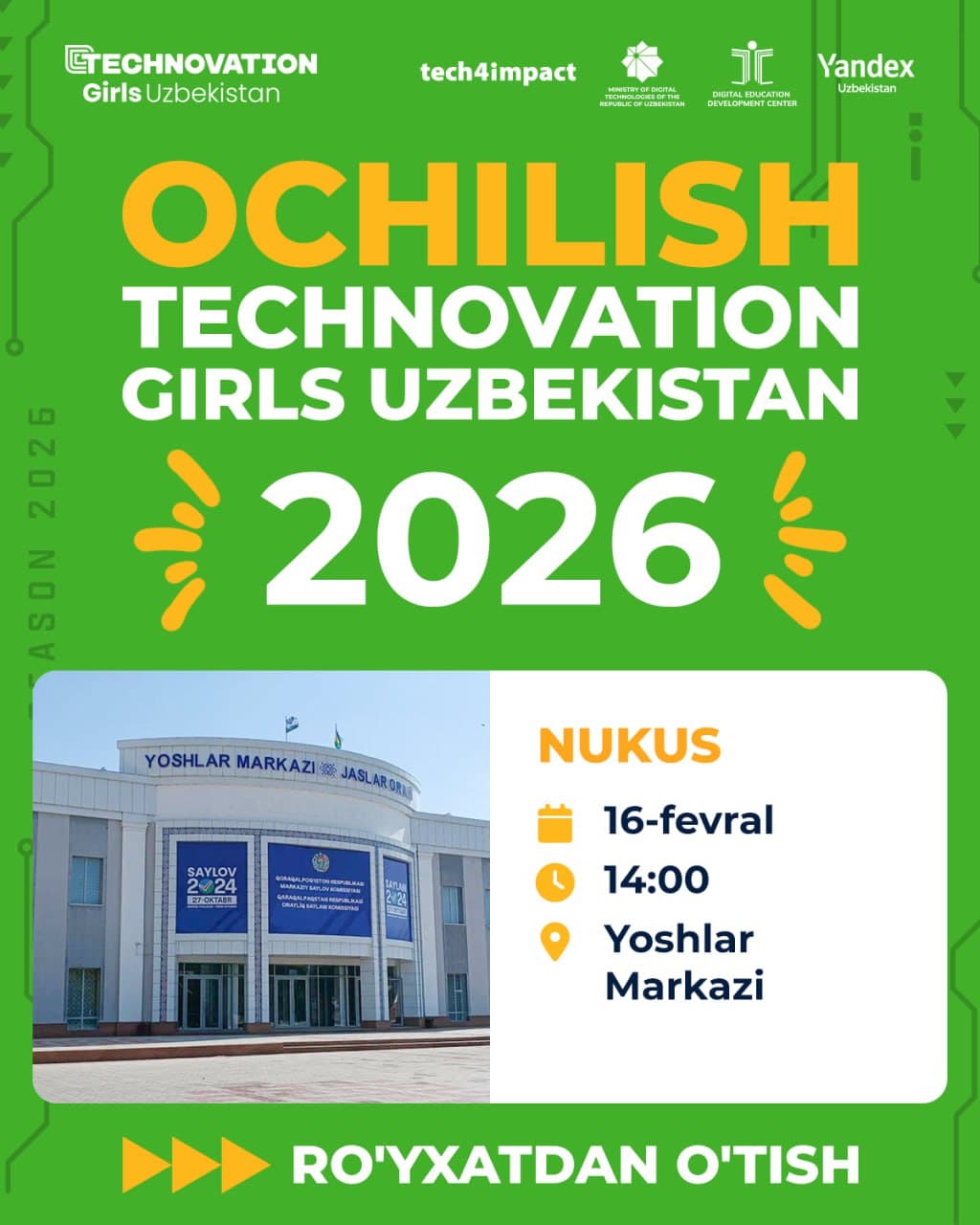 Стартует новый сезон “Technovation Girls Uzbekistan 2026”!